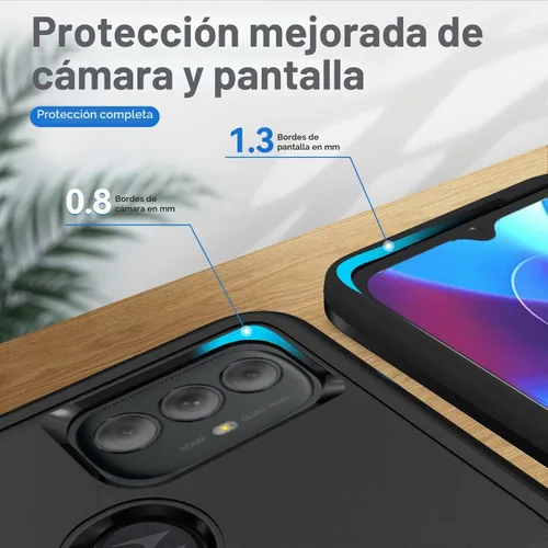 Vista 4 de Funda para Moto G Play 2023, con protector de pantalla [probada contra caídas de grado militar], funda protectora resistente robusta de servicio