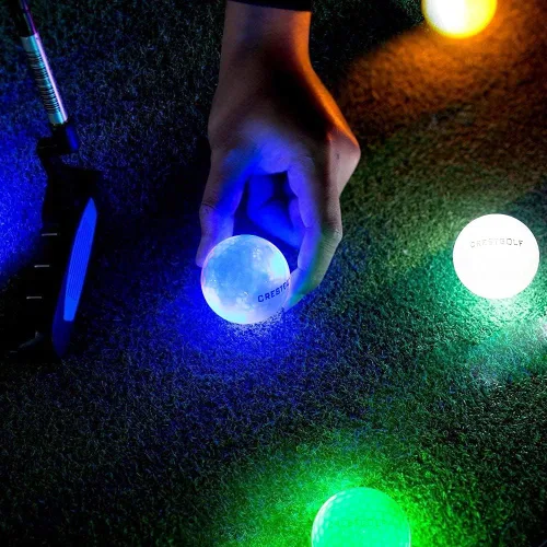 Vista 8 de Crestgolf Paquete de 6 pelotas de golf que brillan en la oscuridad iluminadas por la noche con temporizador de reinicio de 12 minutos