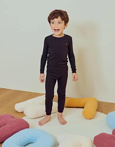 Vista 3 de moimoln Pijama de algodón suave y liso de manga larga para bebés y niños, 6 meses a 5 años