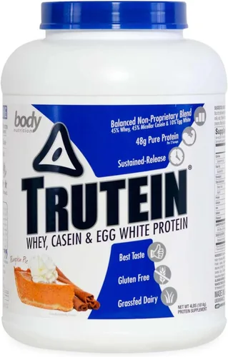 Vista 10 de Body Nutrition Trutein Polvo de Proteína Alto: 45% Suero, 45% Caseína, 10% Clara de Huevo, Sin Gluten, Bajo en Sodio, Polvo de Proteína de Suero