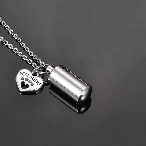 Vista 5 de TTVOVO Collar de urna de cremación para mascotas, para cenizas, recuerdo conmemorativo, soporte para cenizas, medallón de urna para mejor amigo