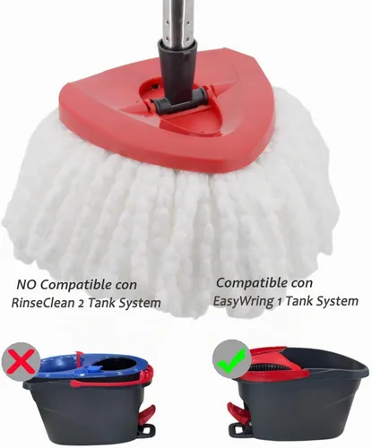 Vista 2 de 4 piezas de cabezales de repuesto de trapeador de microfibra para trapeador giratorio, de fácil limpieza, incluye 2 paños de microfibra