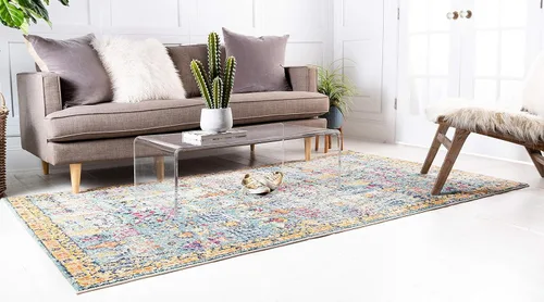 Vista 5 de Unique Loom Colección Monterey - Alfombra de área Adobe (2' x 3' 1" Rectángulo Azul/Beige)