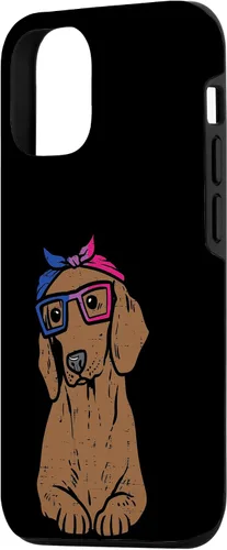 Vista 2 de Funda para iPhone 14 con diseño de perro salchicha LGBTQ con bandera bisexual y orgullo gay