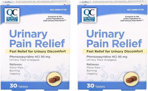 Vista 8 de Quality Choice Alivio del dolor urinario de acción rápida, clorhidrato de fenazopiridina 95 mg, alivia el dolor de las infecciones urinarias, ardor