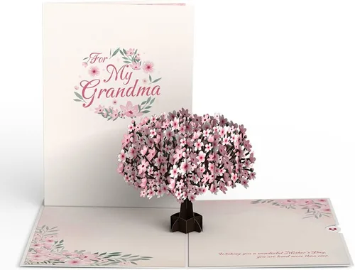 Vista 2 de Lovepop Tarjeta del día de la madre para abuela, tarjeta emergente de flor de cerezo, 5 x 7, tarjeta pensativa para abuela, flores emergentes