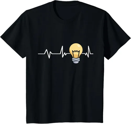 Vista 68 de Bombilla Heartbeat bombilla regalo bombilla bombilla camiseta Negro