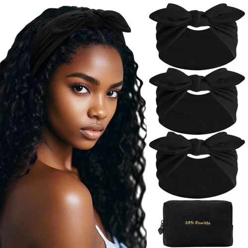 Vista 11 de S&N Remille Diademas Anchas para Mujeres, Banda para el Cabello Grande, Diadema Elástica Antideslizante con Nudo Trenzado, Accesorios para Yoga