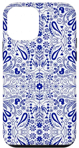 Vista 16 de Folk Art Pattern Blue Chinoiserie Birds Flowers Scandinavian Case for iPhone 17