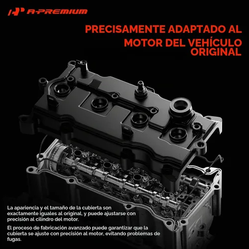 Vista 4 de A-Premium Cubierta de válvula de motor L4 2.0L compatible con Hyundai Elantra 2014-2016, Elantra Coupe 2014, Elantra GT 2014-2020, Tucson 2014-2020