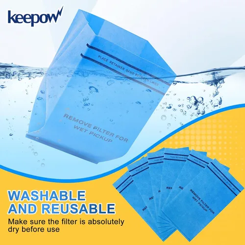 Vista 4 de Filtro de vacío húmedo y seco para Stinger de 2.5 a 5 galones WS0255VA 4 Pack Reusable Vacuum Filter Bags Also Compatible with Workshop Craftsman