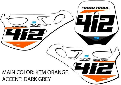 Vista 2 de 1998-2001 SX 65 SG64 Custom MX matrículas Senge Graphics Kit compatible con KTM