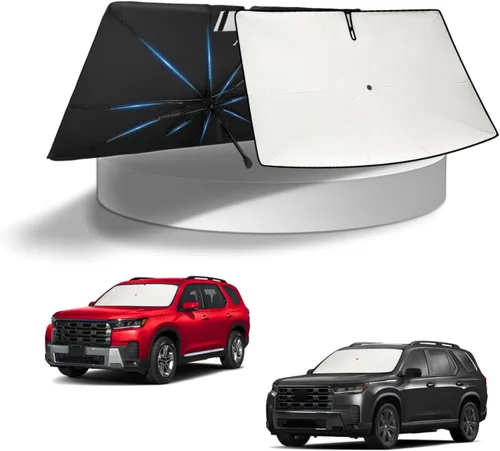 Vista 152 de KUST - Parasol plegable para parabrisas para BMW X1 E84, accesorios 2011 2012 2013 2014 2015, protector de visera de sol ajustable que bloquea