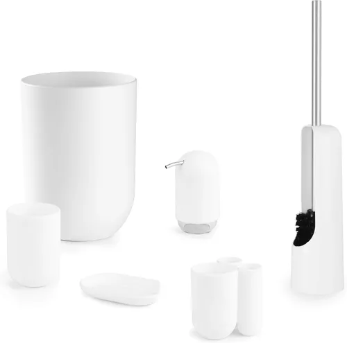 Vista 8 de Umbra 023273-660 Colección Touch, 2 ¾ de diámetro x 5 ½ pulgadas, blanco (paquete de 2)