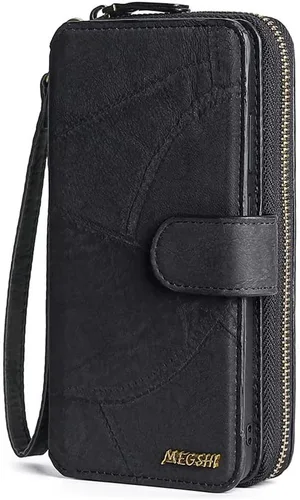 Vista 8 de Asuwish Funda de teléfono para Samsung Galaxy S9 Plus con cremallera, funda desmontable con protector de pantalla de vidrio templado y tarjetero