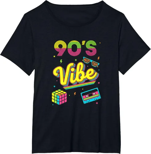 Vista 72 de 90s Nostalgia Retro Apparel - 90'S Vibe Retro T-Shirt Negro