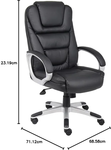 Vista 9 de Boss Office Products Silla LeatherPlus con respaldo alto, no requiere herramientas, color negro