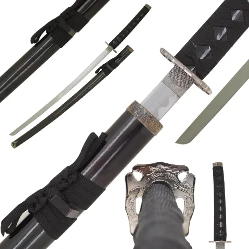 Vista 17 de Snake Eye Tactical Espada samurái katana de dos tonos con soporte de espada gratis