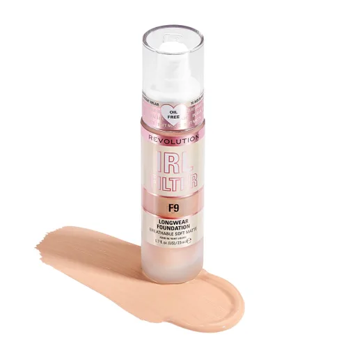 Vista 7 de Revolution IRL Filter Longwear Foundation, F7 Fórmula suave y transpirable, cobertura media a completa, acabado mate, vegano y libre de crueldad