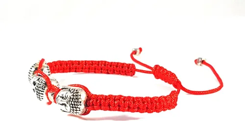 Vista 2 de Sequoia Pulsera ajustable roja de Buda ajustable con diseño de chakra de Buda ajustable