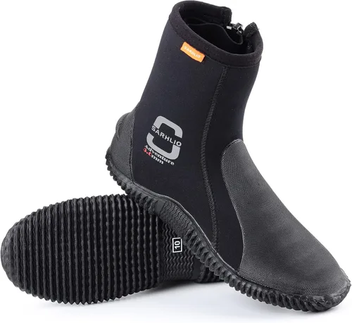 Vista 7 de Botas de buceo de neopreno con cremallera de alta calidad de 0.118 in y 0.197 in con suela antideslizante para deportes acuáticos, buceo, esnórquel