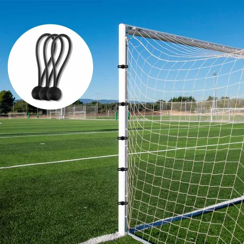 Vista 6 de Paquete de 20 cuerdas elásticas negras con bola, cuerdas elásticas de lona elástica de 4 pulgadas, correas de amarre para camping, toldo, refugio