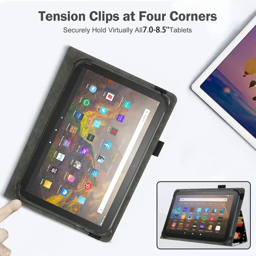 Vista 7 de Funda universal para tablet Android de 7 y 8 pulgadas, funda plegable delgada para todas las tabletas con pantalla táctil de 7 a 8.5 pulgadas