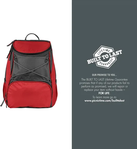 Vista 4 de ONIVA – a Picnic Time Brand Coca-Cola PTX mochila enfriadora, mochila térmica suave, bolsa de almuerzo aislada Emoji Coca-Cola - Rojo con Acentos