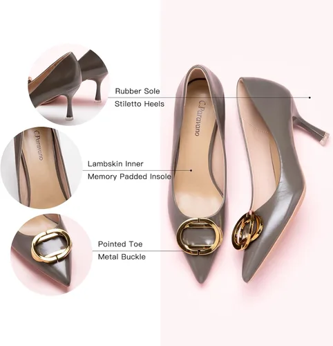 Vista 4 de C.Paravano Zapatos de tacón para mujer Zapatos de tacón para mujer Zapatos de tacón para mujer Diseño elegante de punta puntiaguda Tacones