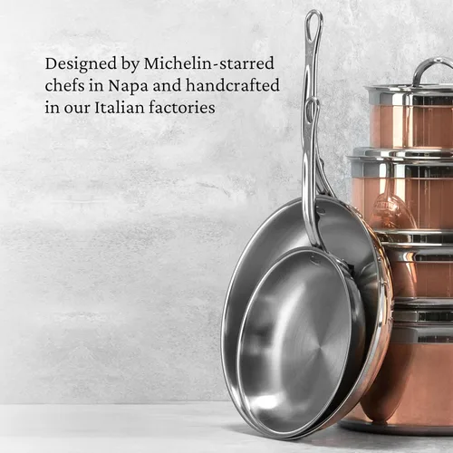 Vista 9 de Hestan - Colección CopperBond - Cacerola de cobre 100% puro, compatible con cocina de inducción, 1.5 cuartos