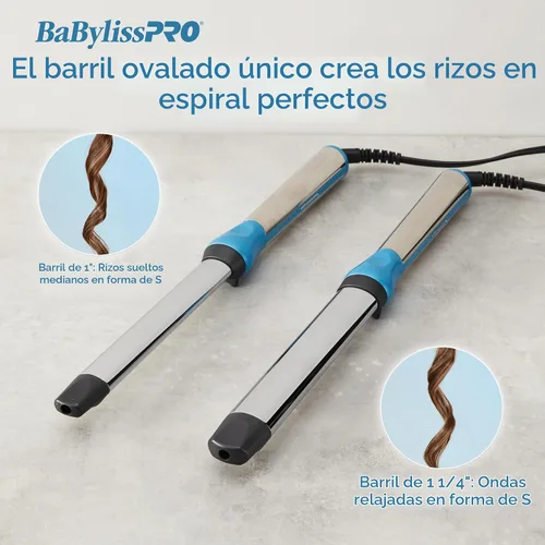 Vista 4 de BaBylissPRO Varita rizadora ovalada de titanio nano para todo tipo de cabello