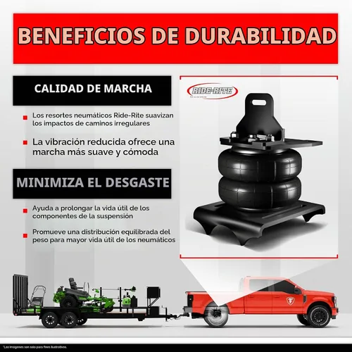 Vista 3 de Firestone Airide Ride-Rite - Kit de suspensión neumática con montaje para Ranger 2019-2023 100 PSI Capacidad de 5000 libras Instalación sin
