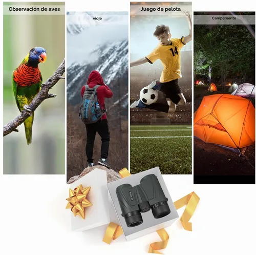 Vista 7 de Prismáticos ultra gran angular de 15.8° de 5x25 para deportes – Gran campo de visión, 829 pies/1000 yardas – Binoculares compactos para deportes