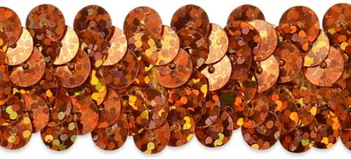 Vista 2 de Expo International - Tira de lentejuelas brillantes elásticas de 20 yardas de 2 filas de 7/8 pulgadas, diseño de holograma