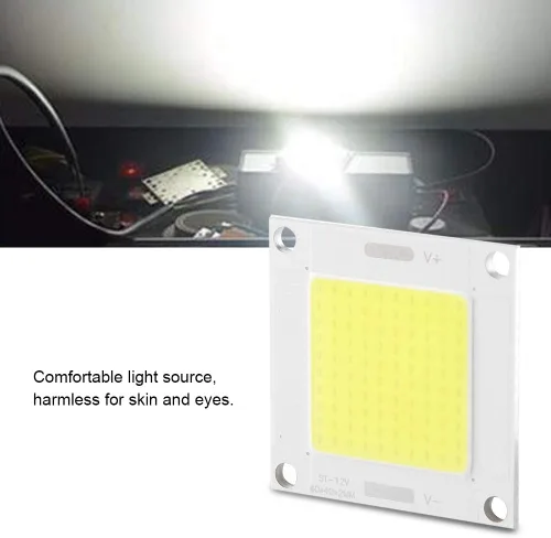 Vista 6 de Yosoo Panel LED COB, 12-14V 50W LED Chip integrado Panel de luz Bombilla lámpara de inundación para proyector DIY Proyector Reflector (blanco)