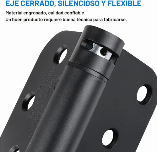 Vista 5 de Bisagras de puerta de cierre automático automático negro mate de 4 x 4 pulgadas, bisagra de resorte bisagras de cierre suave automático para puertas