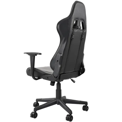 Vista 5 de Anman Flight and Racing Simulator Game Chair con respaldo Negro Gris Premium Reclinable