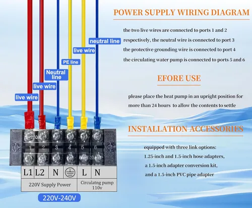 Vista 7 de Calentador eléctrico de piscina de 100000 BTU, adecuado para calentadores de piscina sobre el suelo, bomba de calor de piscina de 20,000 galones
