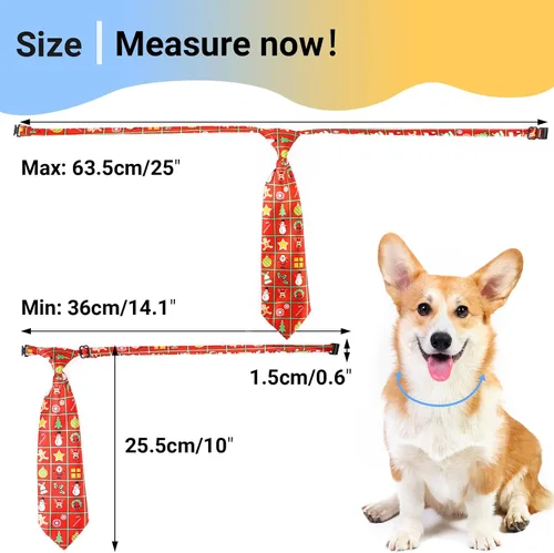 Vista 2 de Segarty Corbatas Largas para Perros, 10 PIEZAS Corbatas de Moño para Perros con Collar Ajustable, Corbatas para Mascotas Medianas y Grandes
