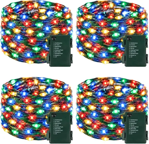 Vista 22 de Paquete de 2 guirnaldas de 30 luces LED de calabaza para decoración