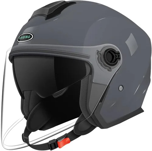 Vista 16 de Casco de motocicleta con cara abierta SanQing, 3/4, para adultos, con media cara, para moto-scooter, motorista, hombres y mujeres, aprobado por