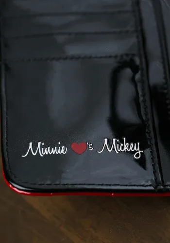 Vista 3 de Disney Mickey and Minnie Billetera en relieve, patente roja y negra, talla única, negro, rojo (Red/Black Patent)