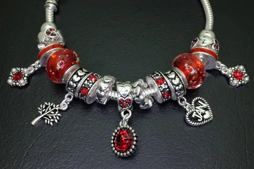 Vista 5 de Falari Pulsera de piedra natal, cuentas multicolor en tono plateado, Metal