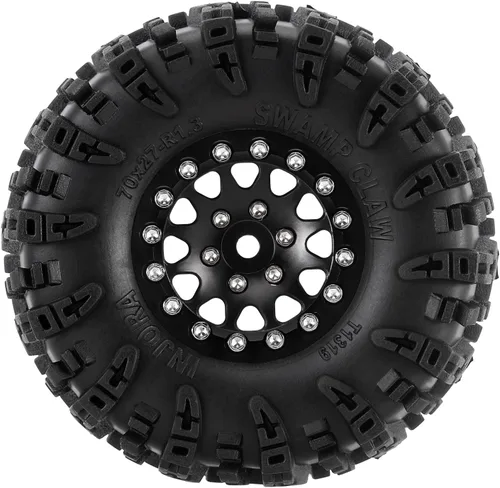 Vista 3 de INJORA 1.3 Neumáticos S5 Swamp Claw para Terreno Barrento 70 x 27 mm para Vehículo de Control Remoto Crawler 1/18 1/24 (Negro 2)