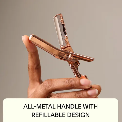 Vista 6 de Leaf Shave The Leaf Dermaplaner, Black - Maquinilla de afeitar dermaplaning reutilizable y herramienta exofliante para mujeres
