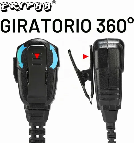 Vista 5 de Auricular de 2 pines con micrófono PTT para Motorola BPR40/CLS/DLR Series