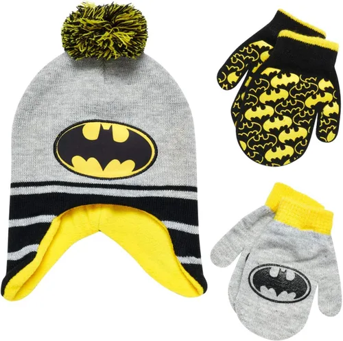 Vista 36 de DC Comics Conjunto de 2 pares de guantes o manoplas de invierno de Batman para niños (niños pequeños)