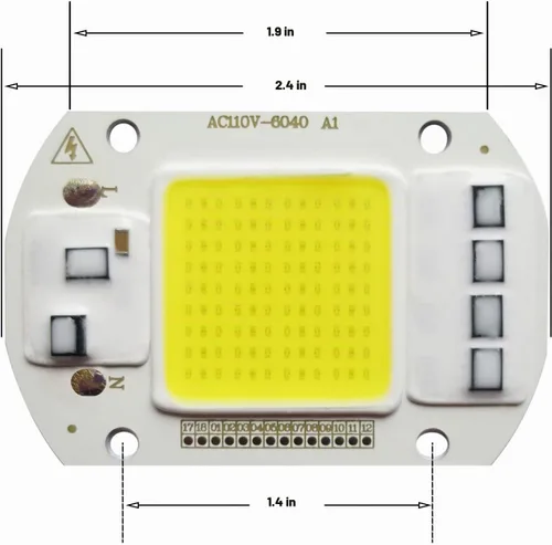 Vista 2 de 2 unids LED COB chip 50 W 110 V luz blanca motor integrado inteligente IC conductor para reflector