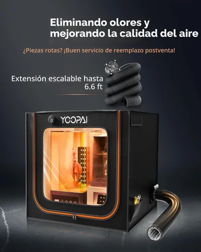 Vista 5 de Caja grande de resina para impresora 3D con kit de ventilación, luz LED, impresión 3D, cubierta ventilada para tienda de campaña, elimina olores, a