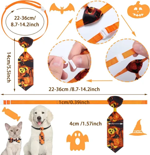 Vista 7 de Eccliy 50 collares ajustables para perros de Halloween Fantasma